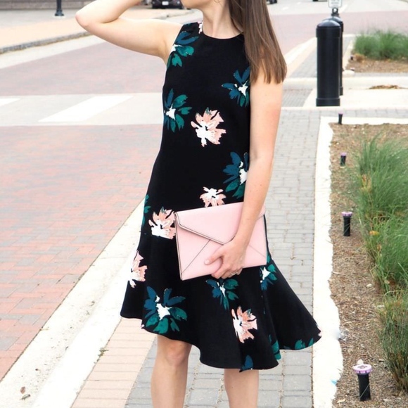 Who What Wear Dresses & Skirts - Who What Wear Black Floral Drop Waist Dress